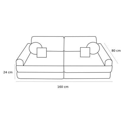 Large Modular Sofa for Kids - Premium Bearly, Light Grey